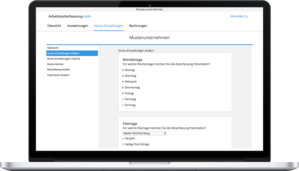 Grafik Konto-Einstellungen
